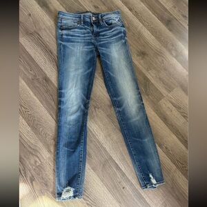 Buckle Distressed Blue Skinny Jeans